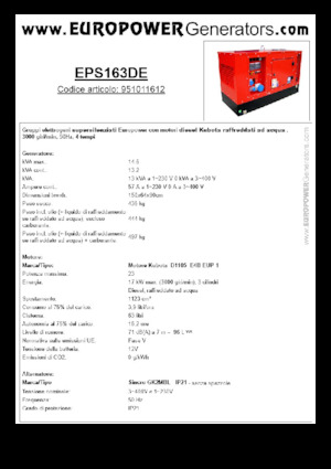 Generatori diesel Europower EPS163DE (S)