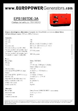 Generatori diesel Europower EPS180TDE-3A (LS)