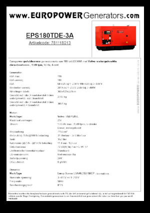 Generatori diesel Europower EPS180TDE-3A (LS)