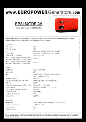 Generatori diesel Europower EPS180TDE-3A (LS)