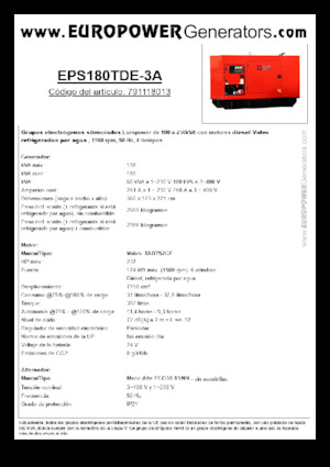 Generatori diesel Europower EPS180TDE-3A (MA)