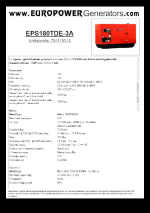 Generatori diesel Europower EPS180TDE-3A (MA)