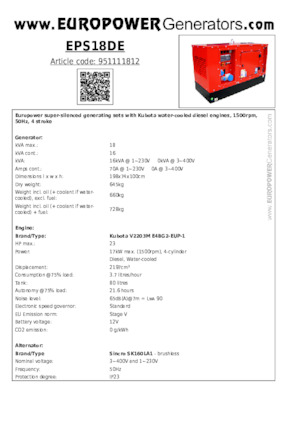 Generatori diesel Europower EPS18DE (S)