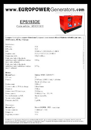 Generatori diesel Europower EPS193DE (S)