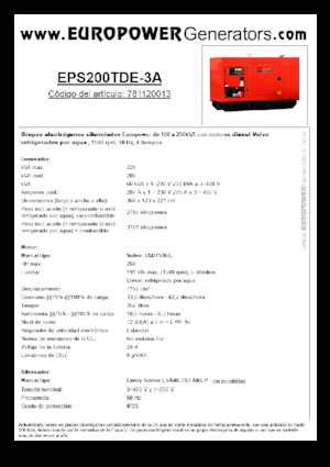 Generatori diesel Europower EPS200TDE-3A (LS)