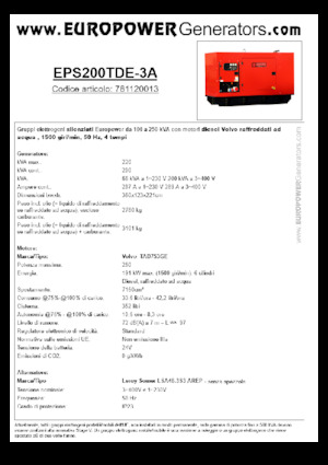 Generatori diesel Europower EPS200TDE-3A (LS)