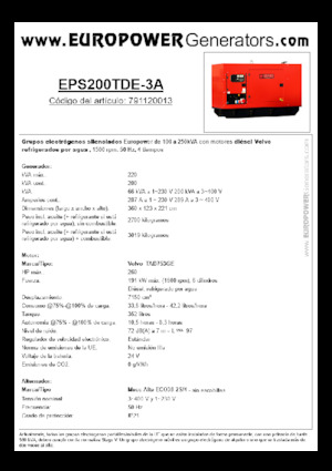 Generatori diesel Europower EPS200TDE-3A (MA)