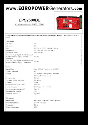 Generatori diesel Europower EPS2500DE (MA)
