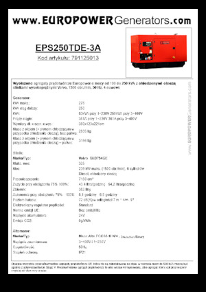 Generatori diesel Europower EPS250TDE-3A (MA)