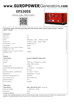 Generatori diesel Europower EPS30DE (MA)