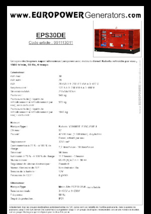 Generatori diesel Europower EPS30DE (MA)