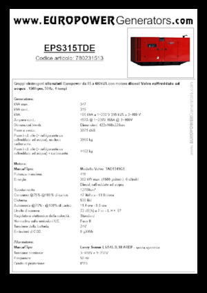 Generatori diesel Europower EPS315TDE (LS)