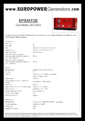Generatori diesel Europower EPS34TDE (LS)