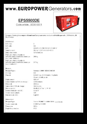 Generatori diesel Europower EPS5500DE (S)