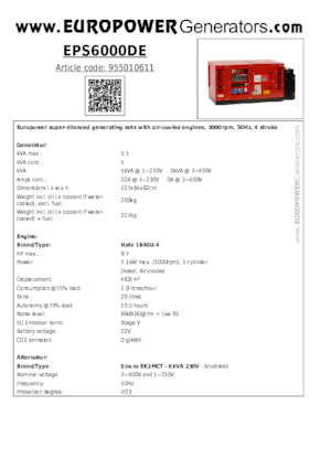 Generatori diesel Europower EPS6000DE (S)