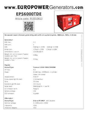 Generatori diesel Europower EPS6000TDE (S)
