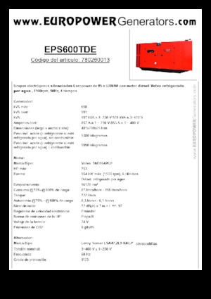 Generatori diesel Europower EPS600TDE (LS)
