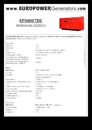 Generatori diesel Europower EPS600TDE (MA)