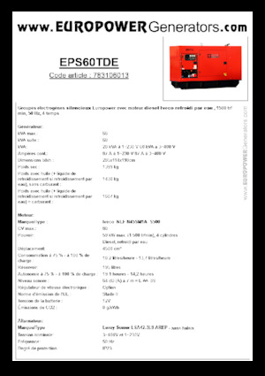 Generatori diesel Europower EPS60TDE (LS)