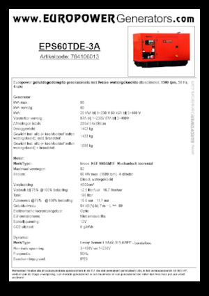 Generatori diesel Europower EPS60TDE-3A (LS)