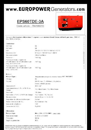 Generatori diesel Europower EPS60TDE-3A (MA)