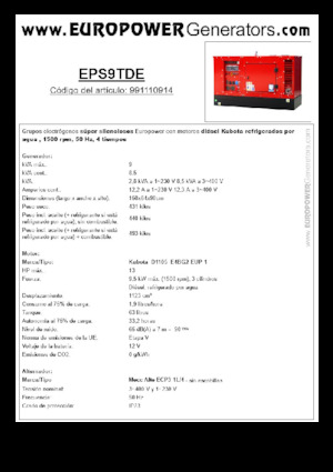 Generatori diesel Europower EPS9TDE (MA)