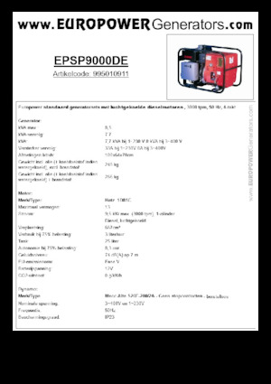 Generatori diesel Europower EPSP9000DE (MA)