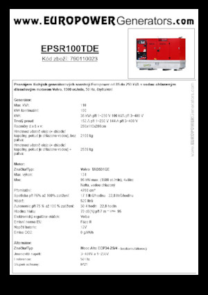 Generatori diesel Europower EPSR100TDE (MA)