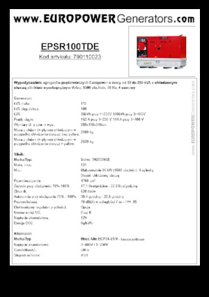 Generatori diesel Europower EPSR100TDE (MA)