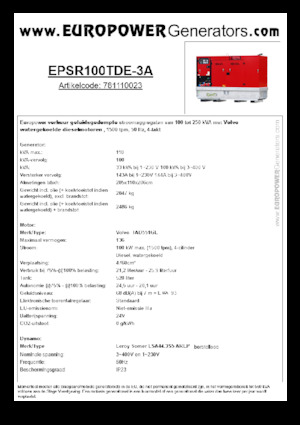 Generatori diesel Europower EPSR100TDE-3A (LS)