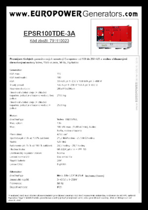 Generatori diesel Europower EPSR100TDE-3A (MA)