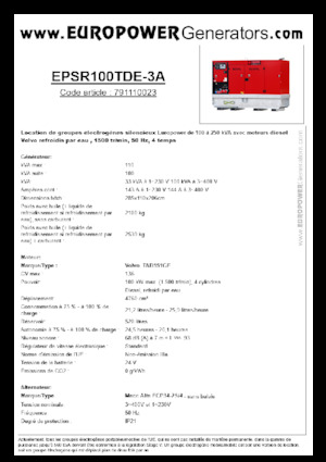 Generatori diesel Europower EPSR100TDE-3A (MA)