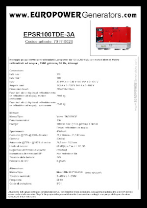 Generatori diesel Europower EPSR100TDE-3A (MA)