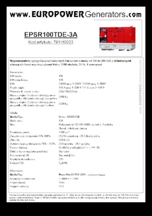 Generatori diesel Europower EPSR100TDE-3A (MA)