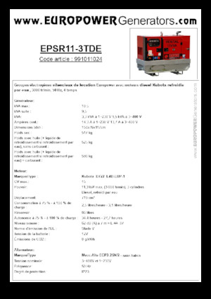 Generatori diesel Europower EPSR11-3TDE (MA)