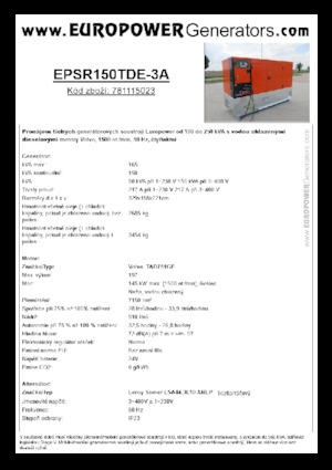 Generatori diesel Europower EPSR150TDE-3A (LS)