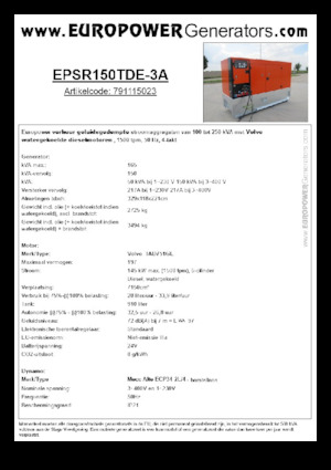 Generatori diesel Europower EPSR150TDE-3A (MA)