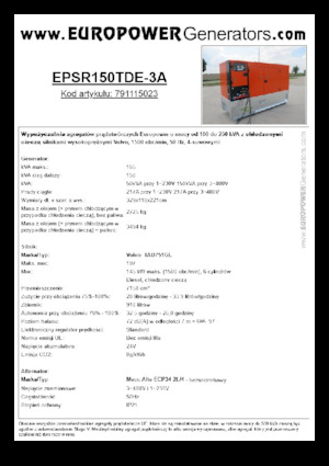 Generatori diesel Europower EPSR150TDE-3A (MA)