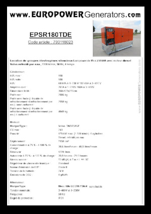 Generatori diesel Europower EPSR180TDE (MA)
