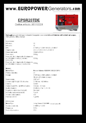 Generatori diesel Europower EPSR20TDE (LS)