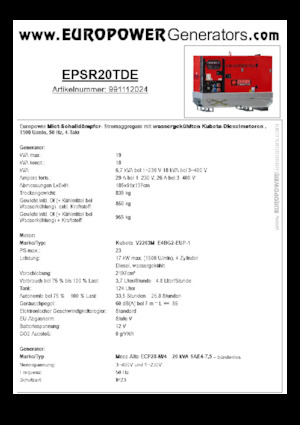 Generatori diesel Europower EPSR20TDE (MA)