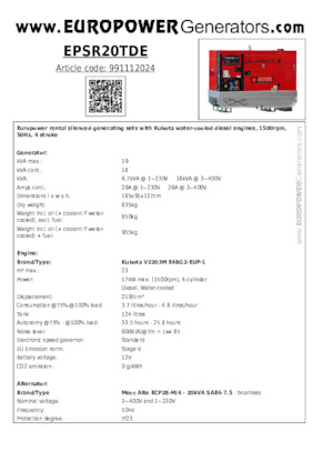 Generatori diesel Europower EPSR20TDE (MA)