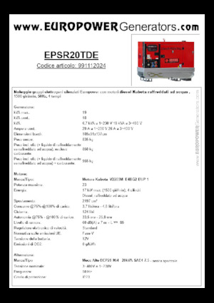 Generatori diesel Europower EPSR20TDE (MA)
