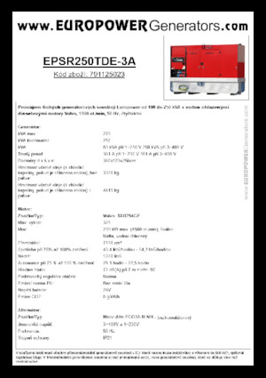 Generatori diesel Europower EPSR250TDE-3A (MA)