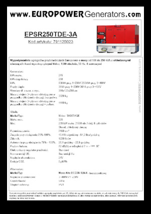 Generatori diesel Europower EPSR250TDE-3A (MA)