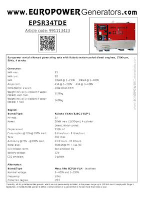 Generatori diesel Europower EPSR34TDE (MA)