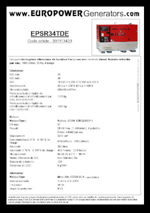Generatori diesel Europower EPSR34TDE (MA)