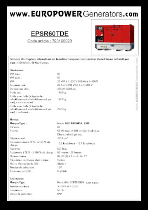 Generatori diesel Europower EPSR60TDE (MA)