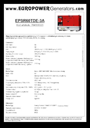 Generatori diesel Europower EPSR60TDE-3A (LS)