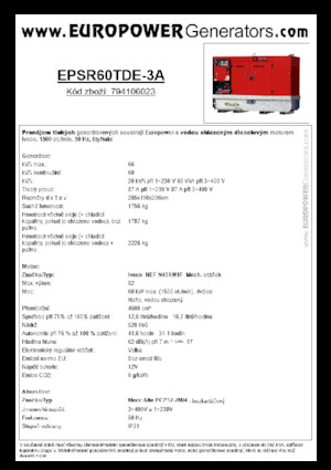 Generatori diesel Europower EPSR60TDE-3A (MA)